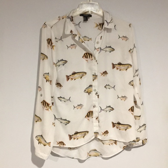 Forever 21 Tops - Fish Blouse Sz Small